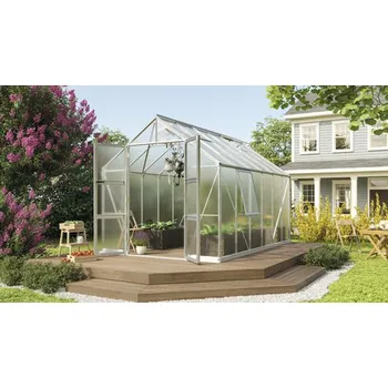 Skleník Skleník Vitavia Olymp 9900 polykarbonát 4 mm 257 x 386 cm hliník vč. základového rámu