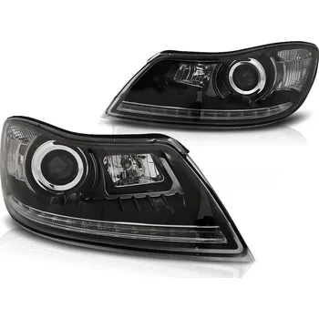 Přední světlomet Tuning Tec Přední světla ŠKODA OCTAVIA 09-12 DAYLIGHT ČERNÉ