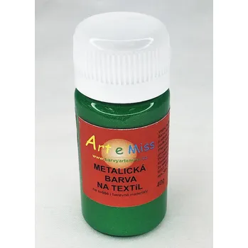 Výtvarná barva Barvy na textil Metalické 40g - 33 zelená