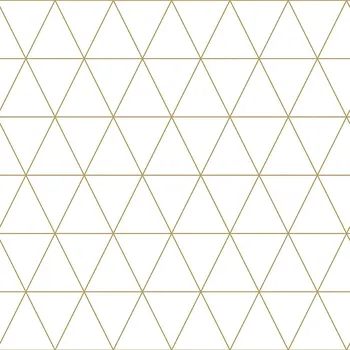 Tapeta Bílozlatá vliesová tapeta s trojúhelníky 139147, Black & White, Esta