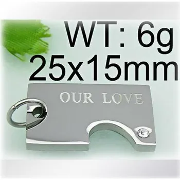 Přívěsek Ocelový přívěsek s nápisem OUR LOVE (naše láska)