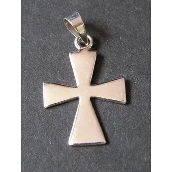 Přívěsek Plochý křížek - stříbrný přívěšek / přívěsek ze stříbra