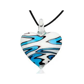 Náhrdelník Náhrdelník srdce bílo-modré