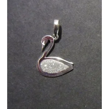 Přívěsek Labuť - přívěsek ze stříbra vykládaný umělými mikrozirkony