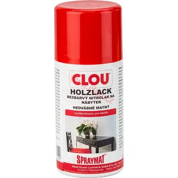 barva a nátěr na dřevo Clou SPRAYMAT ( Lak ve spreji bezbarvý hedvábně matný) 300ml