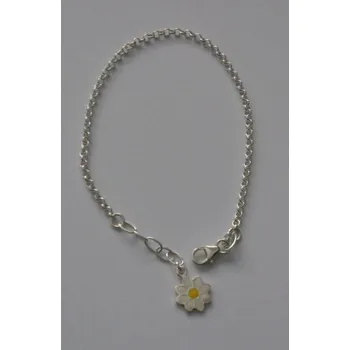 Řetízek Stříbrný řetízek na ruku s kopretinou - délka 18cm