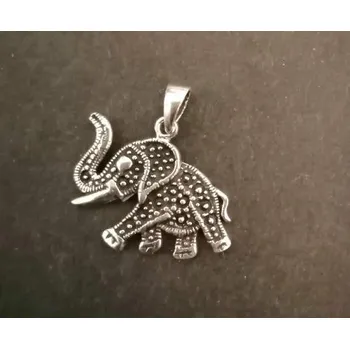 Přívěsek Zdobený slon - přívěsek ze stříbra