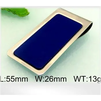 Spona na peníze Ocelová spona na peníze s modrou plochou