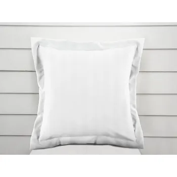 Povlak na polštářek Damaškový povlak na polštář s lemem Atlas Gradl DM-011 Bílý - proužky 2 cm 50 x 50 cm