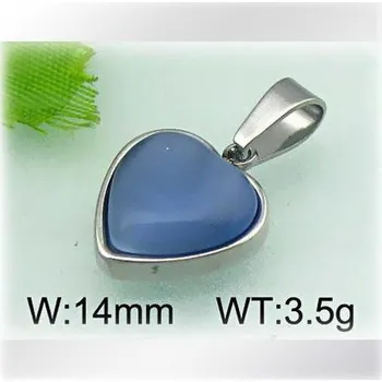 Přívěsek Srdce z oceli s modrým středem - přívěsek