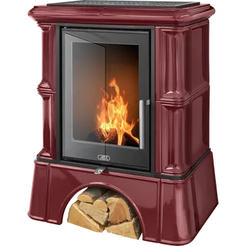 Krbová kamna ABX Abx Bavaria Exklusive - kachlový sokl - bordo