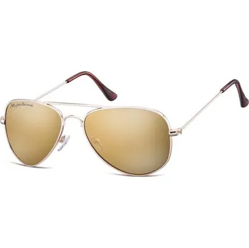 Montana sluneční brýle pilotky Hnědé zrcadlovky - zlatý rám Montana SUN-MS94B
