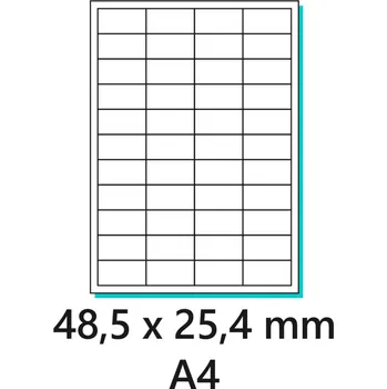 Samolepící etiketa Samolepící etiketa 48,5x25,4mm/100 ks A4 bílá, Labels 1/44