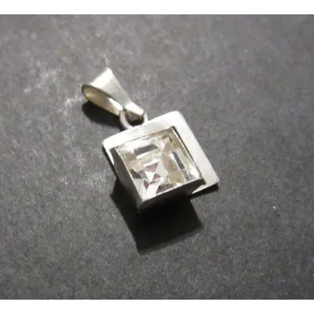 Přívěsek Světlý čtverec ve větším čtverci - stříbrný přívěsek