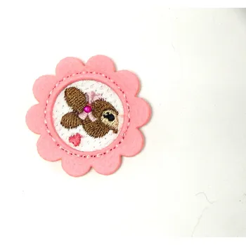 Nášivka N72, Nášivka, Kytička, růžová, 4,5 cm, 1ks