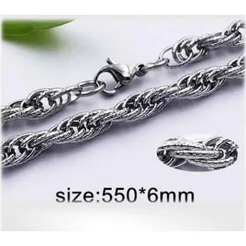 Řetízek Ocelový náhrdelník - Hmotnost: 29.8g, 550x6mm