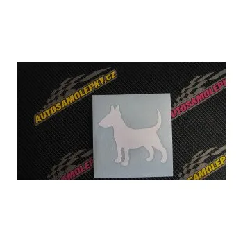 Polep vozidla SAMOLEPKA Pes 110 levá Bulteriér (10 - červená) NA AUTO, NÁLEPKA, FÓLIE, POLEP, TUNING, VLASTNÍ TEXT, TISK, AUTOSAMOLEPKY.cz, POLEPY, OBRÁZEK, LOGO, SAMOLEPKY