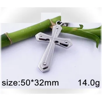 Přívěsek Ocelový přívěsek - kříž - 50x32mm