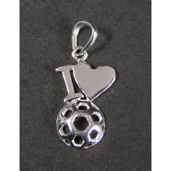 Přívěsek I love football - stříbrný přívěsek