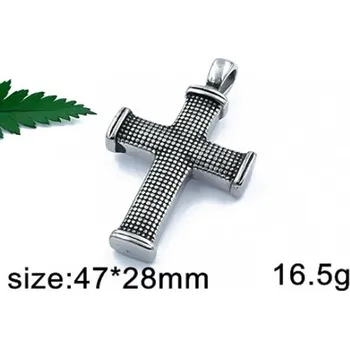 Přívěsek Kříž - 47x28mm - ocelový přívěsek