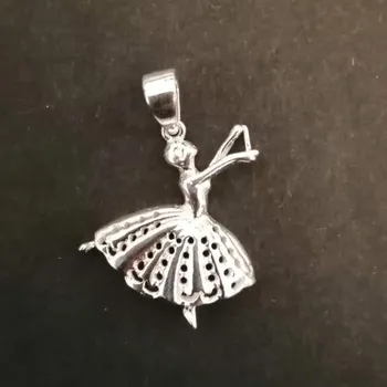 Přívěsek Baletka - stříbrný přívěsek - zdobeno mikrosettingem - varianta 3