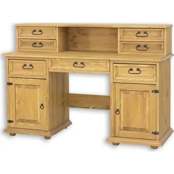 Psací stůl Rustikální psací stůl CORDOBA BIK05 Barevné provedení: Tmavý vosk K02, Provedení: varianta A