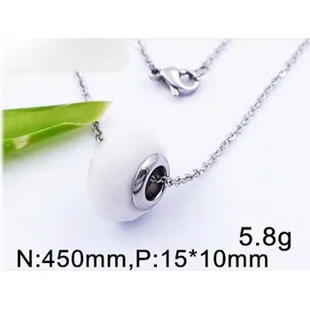 Přívěsek Ocelový přívěsek bílý - korálek - Hmotnost: 5.8g - včetně 45cm