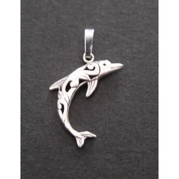 Přívěsek Delfín s ornamenty - stříbrný přívěsek