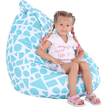 Sedací pytel Tempo Kondela Sedací vak, tyrkysově-bílá / vzor, TELDIN