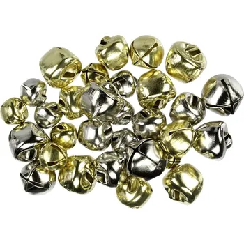 Perkuse Rolničky, mix velikostí, ZLATÉ/STŘÍBRNÉ, 30ks/bal.