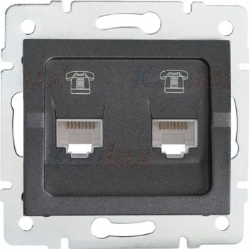 Osvětlení Kanlux 25284 LOGI Telefonní zásuvka dvojitá nezávislá 2x RJ11 - grafit