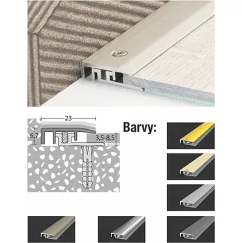 Stavební profil Koncový profil LPS 23 mm pro vinylové podlahy (délka 270 cm / stříbrný / 1ks)
