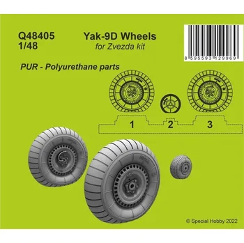 Plastikový model 1/48 Yak-9D wheels (ZVE)