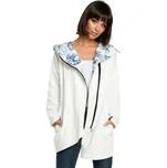 Dámská mikina s kapucí nadměrné velikosti na zip B091 ecru - Be Wear S/M