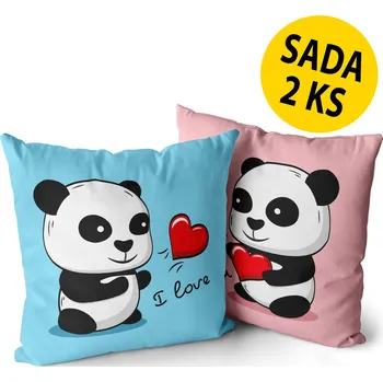Polštář Polštáře 40 x 40 cm 2 ks - Panda love