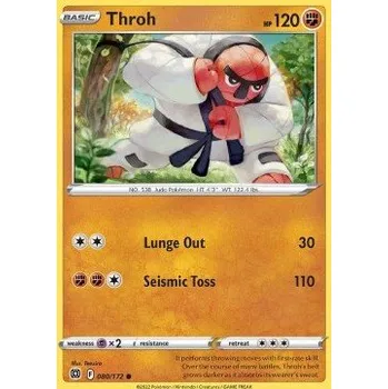 Karetní hra Pokémon BRS 080/172 Throh - Brilliant Stars Stav: Near Mint, Verze: REVERSE HOLO
