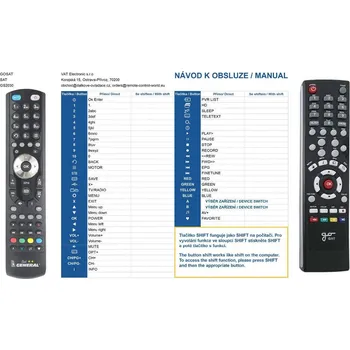 Dálkový ovladač General GOSAT GS2030CR, GS2040CR, GS2050CR - náhradní dálkový ovladač