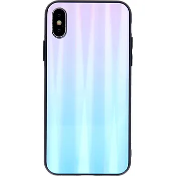 Pouzdro na mobilní telefon Pouzdro Samsung Galaxy A22 4G Glass Case Rainbow blue & pink