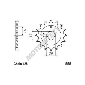 Řetězová sada pro motocykl Řetězové kolečko KAWASAKI KX 65 řetěz 428 rok 00-25