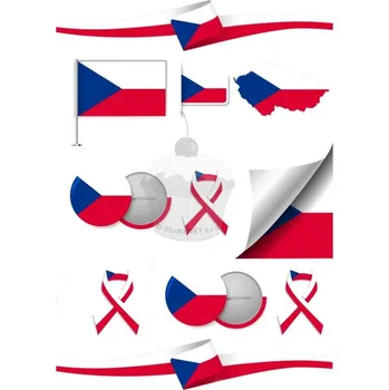 Jedlá dekorace na dort Caketools Jedlý papír "symboly České republiky" - A4