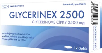 Lék proti zácpě SWISS MED Pharmaceuticals Glycerinex 2500 12 čípků