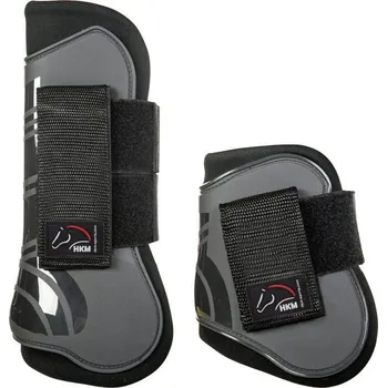 Koňské kamaše HKM Set předních a zadních kamaší Genua HKM, 4 ks, grey/black COB