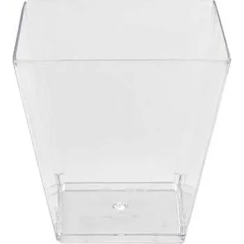 Jednorázové nádobí kelímek hranatý 230 ml, finger food - transparentní (20 ks/balení)