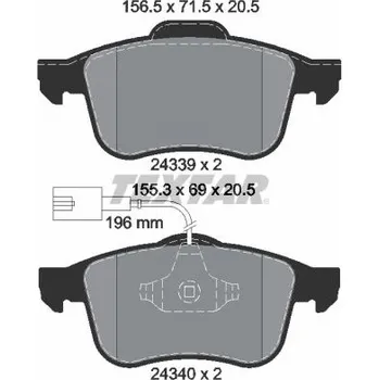 Brzdová destička Sada brzdových destiček, kotoučová brzda TEXTAR 2433901