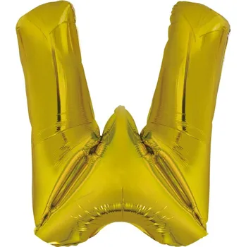 Balónek Písmeno W zlatý foliový balónek 86 cm Amskan 9909598