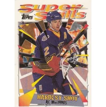 Sběratelská karetní hra insert karta AL MacINNIS 95-96 Topps Super Skills číslo 49