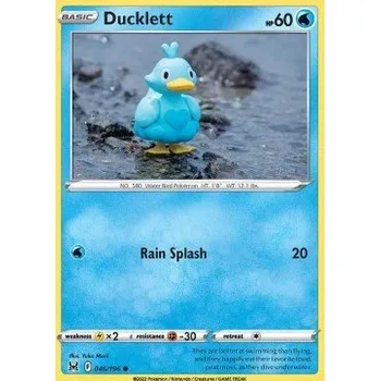 Sběratelská karetní hra Pokémon LOR 046/196 Ducklett - Lost Origin Stav: Near Mint, Verze: REVERSE HOLO