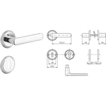 Dveřní kování Dveřní kování EXCLUSIVE/S (klika+knoflík / PZ / Cr-nerez / 1ks)