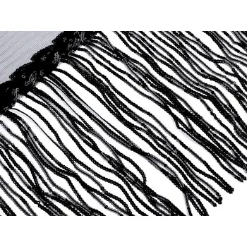 Stoklasa Monofilový prýmek s třásněmi 32 cm černý