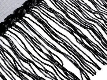 Stoklasa Monofilový prýmek s třásněmi 32 cm černý